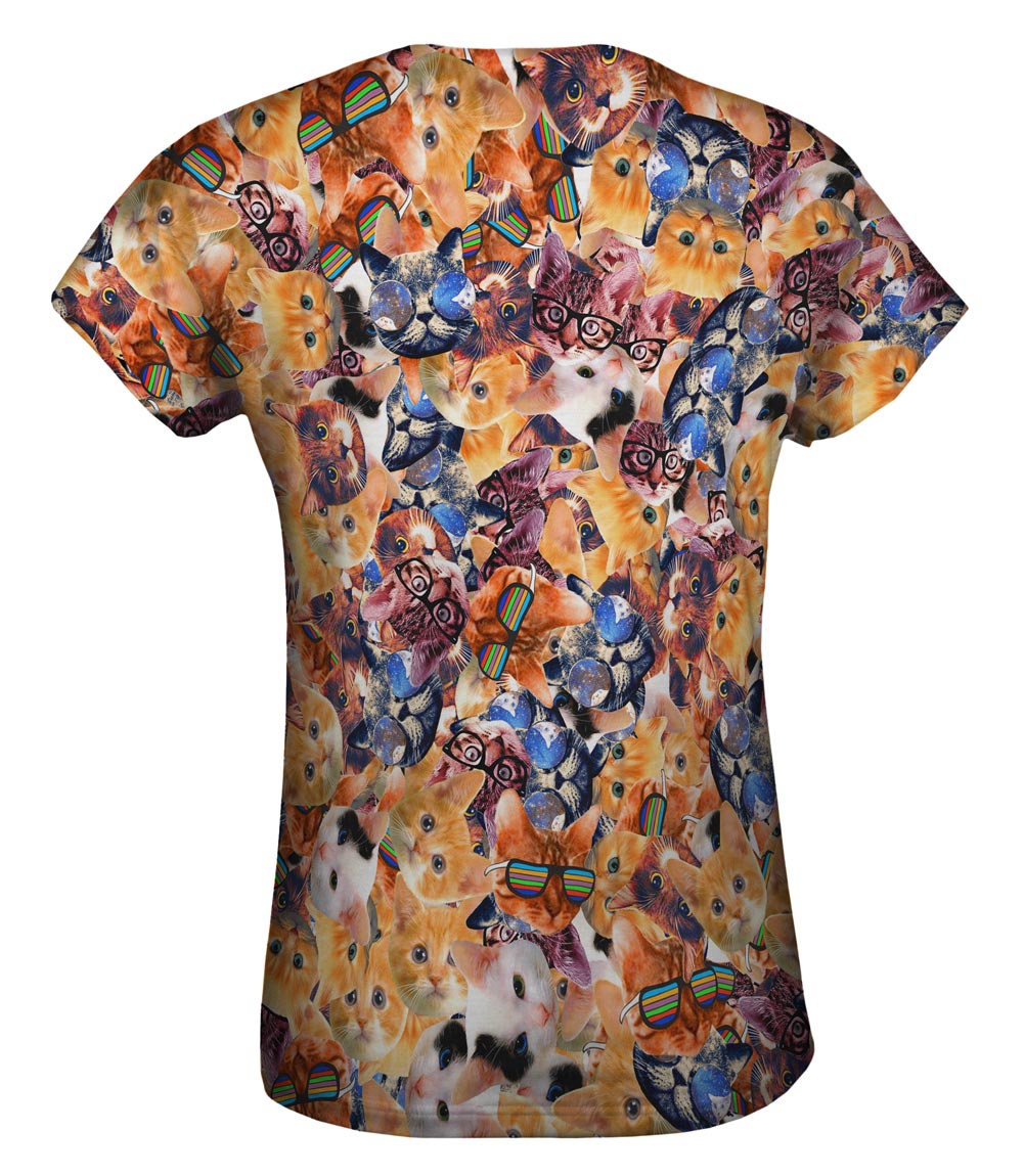 New Womens Top Shirt Tshirt XS S M L XL 2XL 3XL 4 Yizzam Hipster Cat Collage 